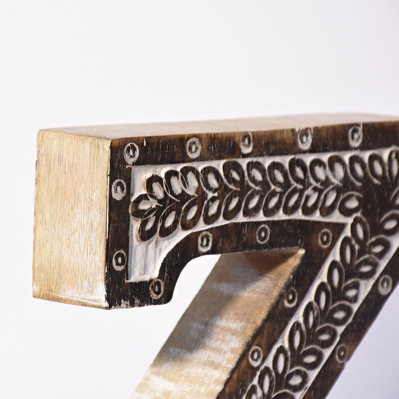 Vintage Natural Handmade Eco-Friendly "Z" Alphabet Letter Block For Wall Mount & Table Top Décor