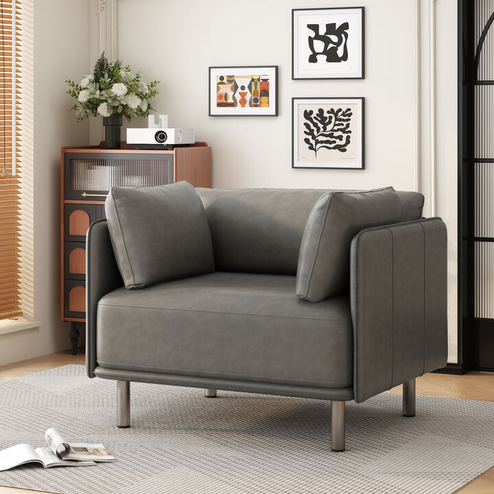 Merax PU Leather Accent Chair for Living Room