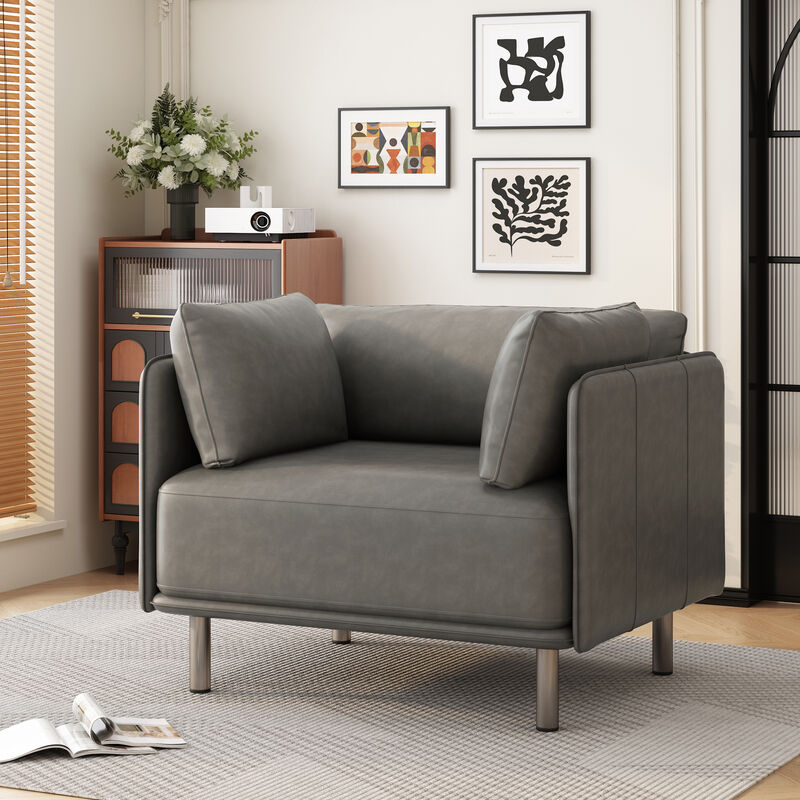 Merax PU Leather Accent Chair for Living Room