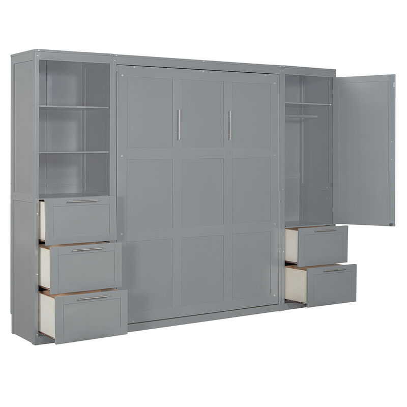 Merax Murphy Bed Wall Bed with Closet