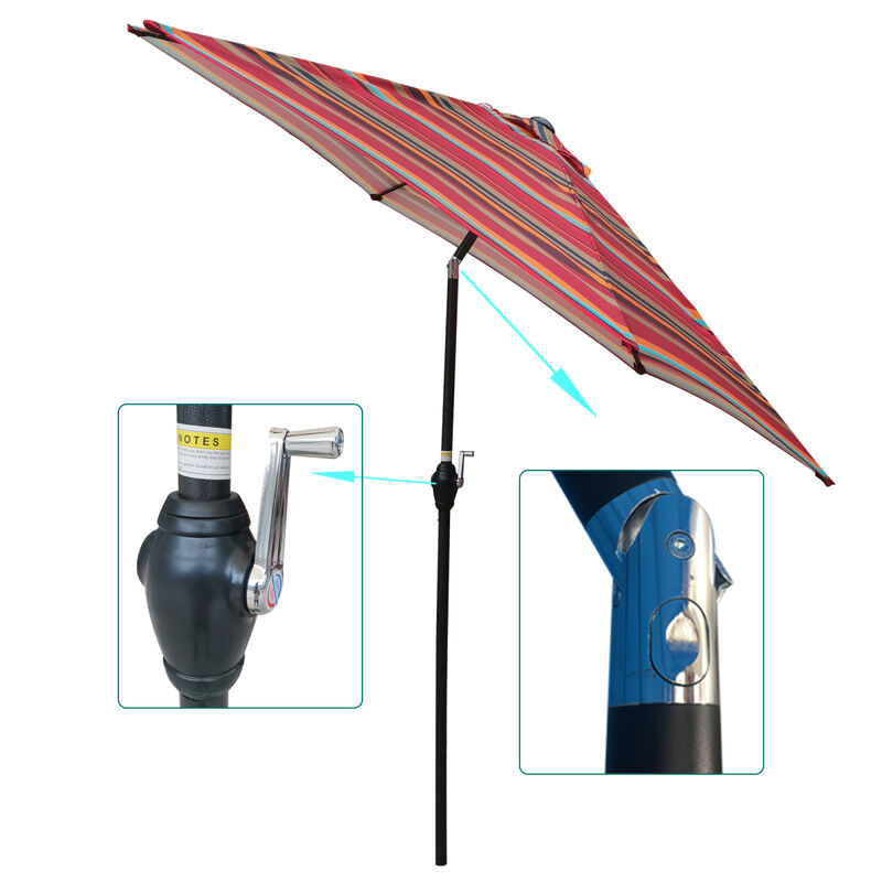 9FT Umbrella Red Stripes