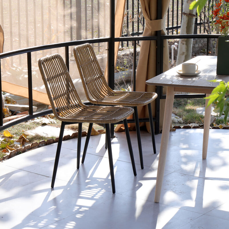 Set of 4 Chairs with Metal Legs