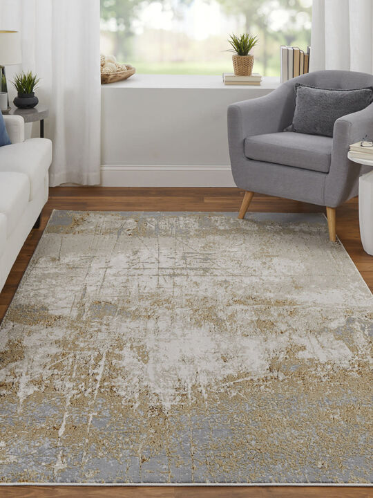 Aura 39LNF 1'8" x 2'10" Ivory/Brown/Gray Rug