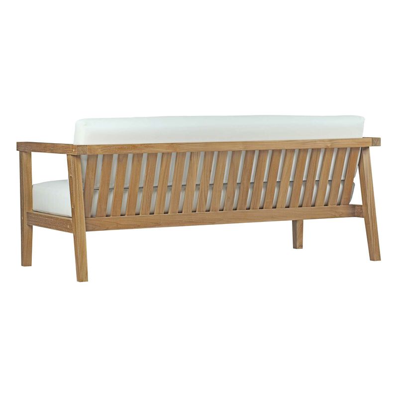 Modway - Bayport Outdoor Patio Teak Sofa Natural White