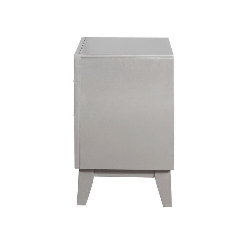 Leighton 2-drawer Nightstand Metallic Mercury