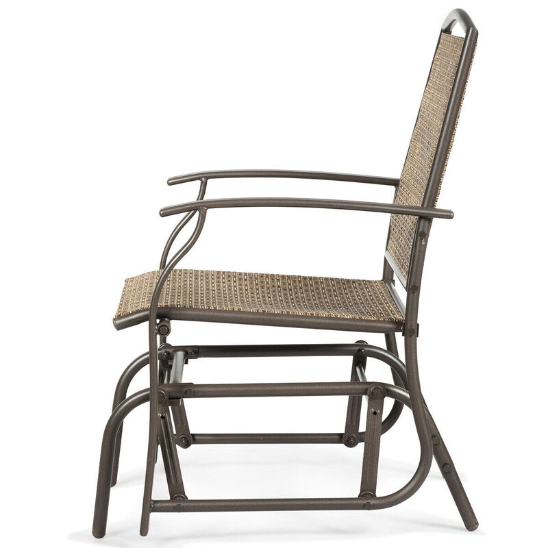 2 Pieces Patio Swing Single Glider Chair Rocking Seating