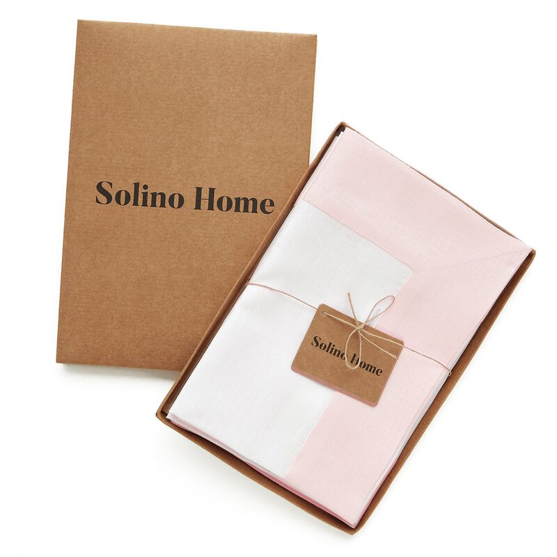Solino Home 100% Pure Linen Dinner Napkins 20 x 20 Inch Set of 4 | Contempo for Thanksgiving, Christmas