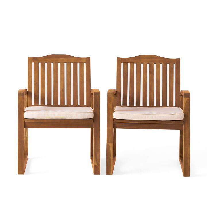 Merax Acacia Wood Dining Chairs for Outdoor ( 2 PCS)
