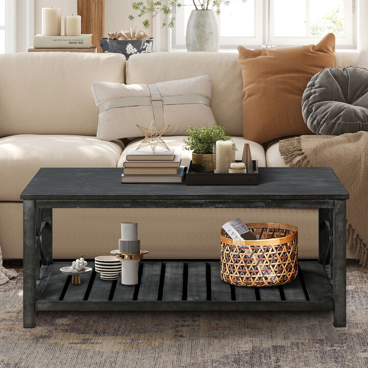 Modern Coffee Table with 1 Storage Shelf