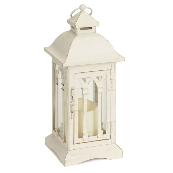 Set of 2 Lanterns with 3"x3" LED Candles for Indoor and Outdoor Decor
