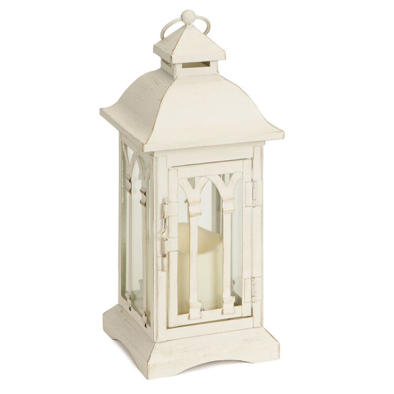 Set of 2 Lanterns with 3"x3" LED Candles for Indoor and Outdoor Decor