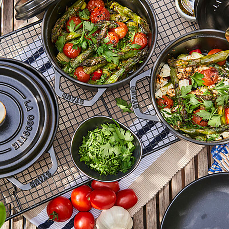 Staub Cast Iron 1.25-qt Round Cocotte - Matte Black