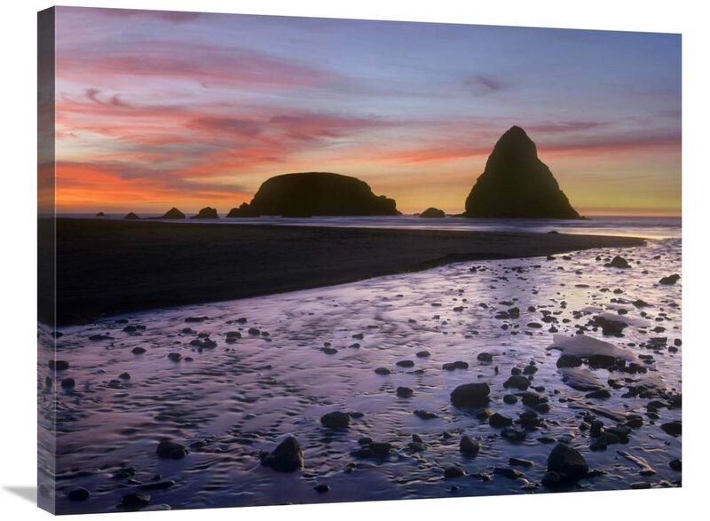 Whaleshead Beach with sea stacks, Oregon-Canvas Art-32x24