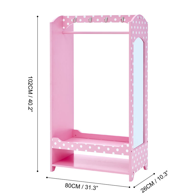 Fantasy Fields - Fashion Polka Dot Prints Bella Toy Dress Up Unit - Pink / White