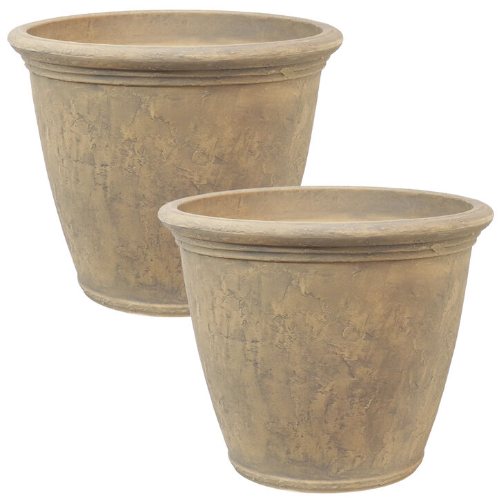 Sunnydaze 24 in Anjelica Unbreakable Polyresin Planter