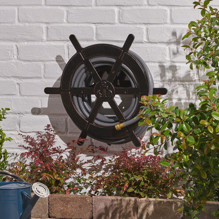 Streamdale Nautical Decor Wall Mount Hose Holder | Artistic Backyard Accessory