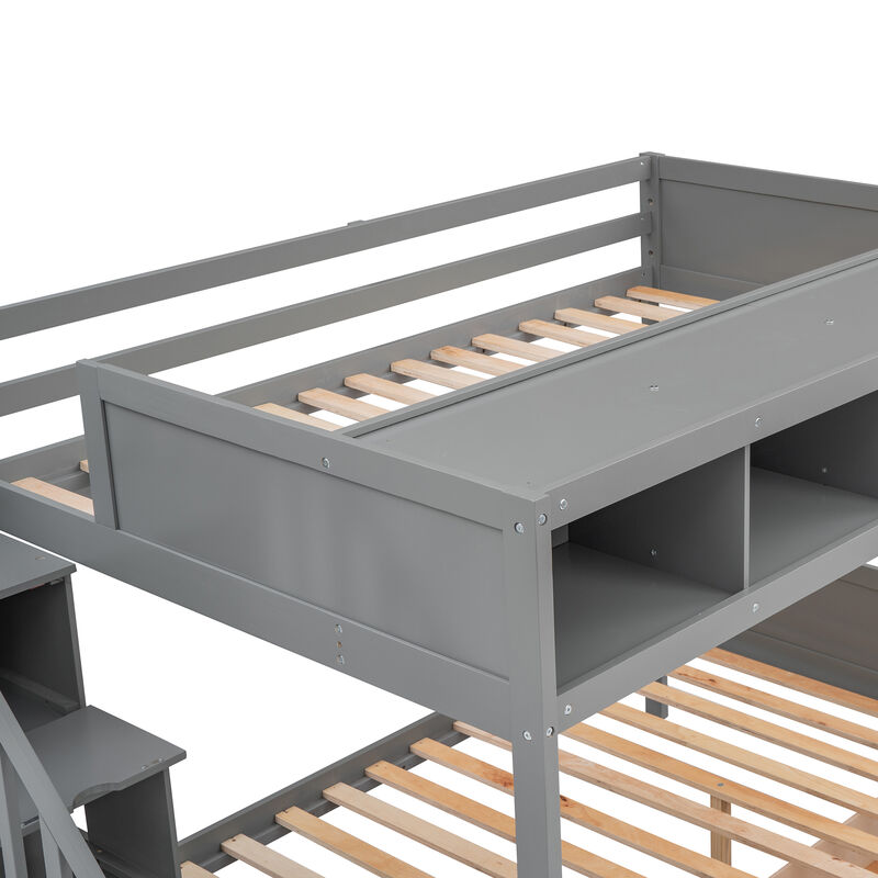 Merax Bunk Bed with Shelves  and Storage Staircase
