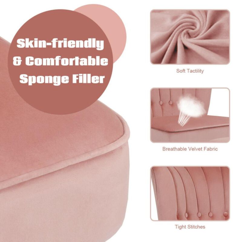 Hivvago Modern Accent Chair Ottoman Set with Footstool