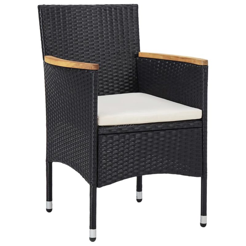 vidaXL 3 Piece Garden Dining Set Black