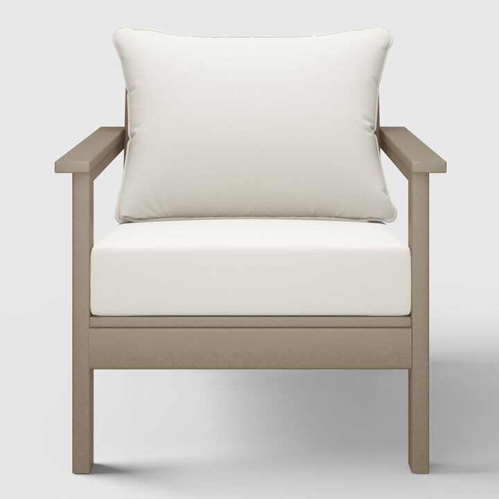 WestinTrends Outdoor Modern HDPE Patio Club Chair with Deep Seat Cushions
