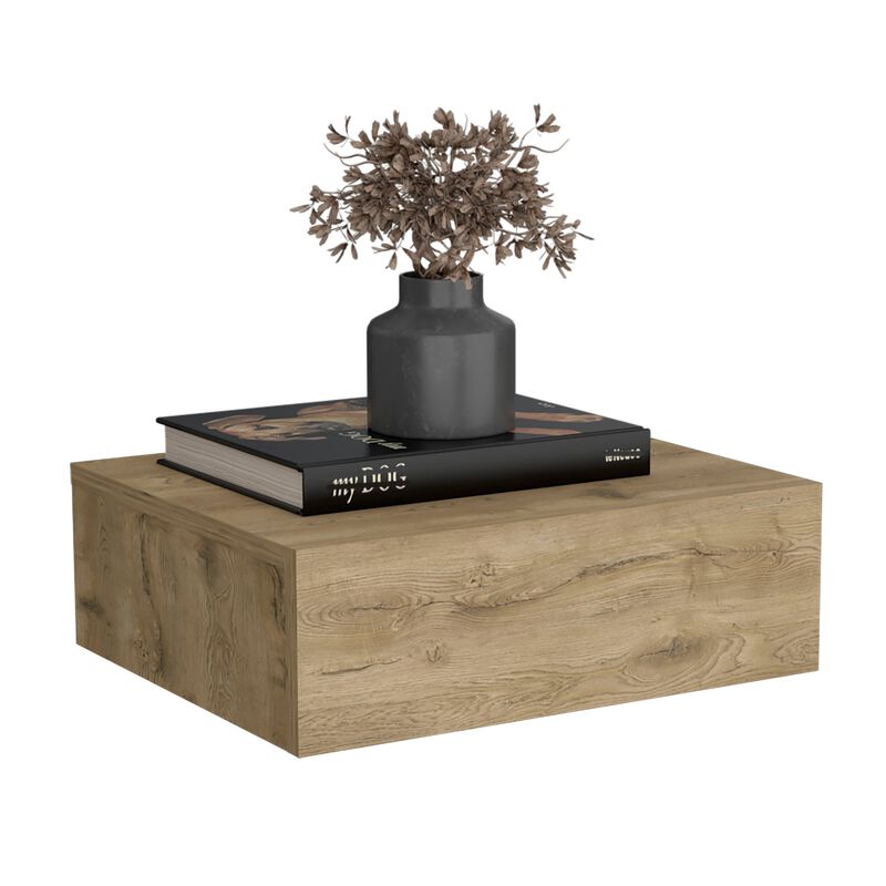 DEPOT E-SHOP Ivor Floating Nightstand, Modern Wall-Mounted Bedside Shelf with Drawer, Black