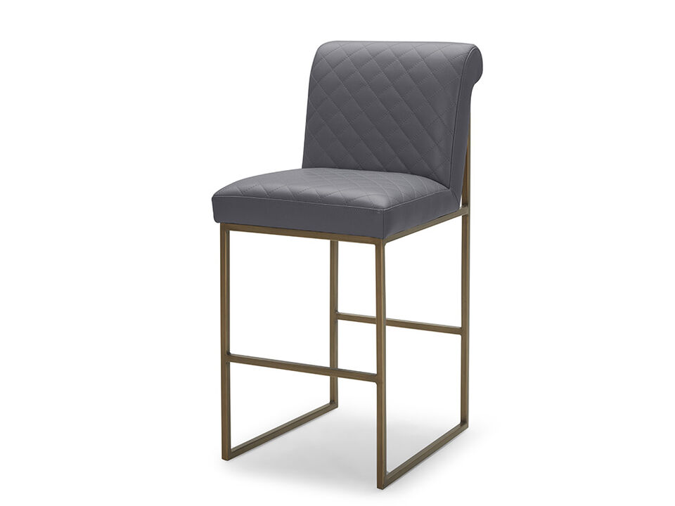 Diamond Patterned Bar Stool in Dark Grey