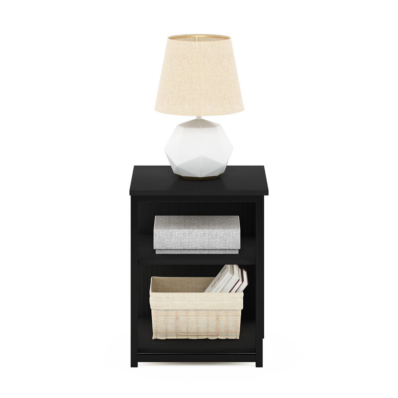 Furinno Camnus Modern Living End Sofa Side Table/Nightstand with Metal Frame Support, Americano/Black