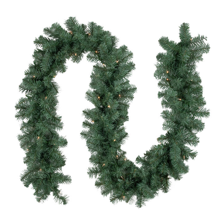9' x 12" Pre-Lit Colorado Blue Spruce Artificial Christmas Garland  Clear Lights