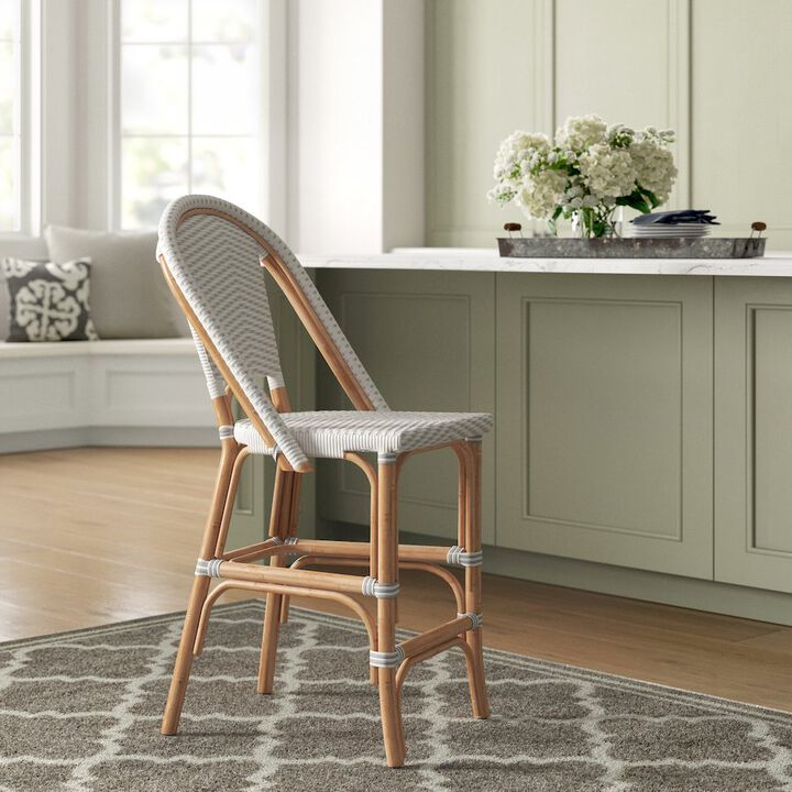 New Pacific Direct Avignon Paris Rattan Bistro Counter Stool, (Set of 2)