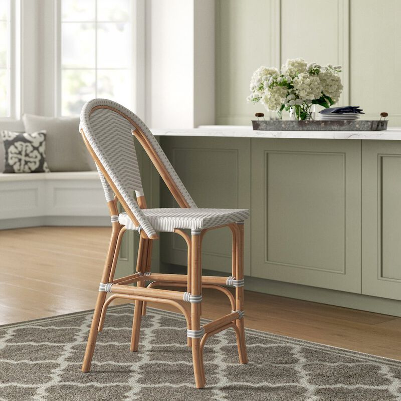 New Pacific Direct Avignon Paris Rattan Bistro Counter Stool, (Set of 2)