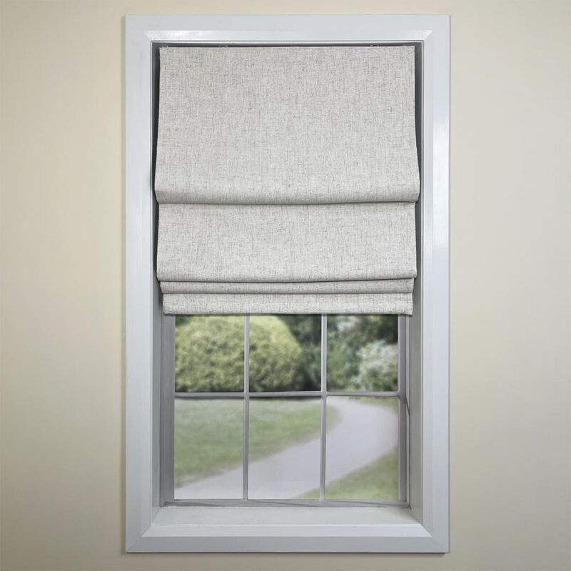 Versailles Augustus Cordless Roman Blackout Shades For Windows Insides/Outside Mount 31" x 63" Linen