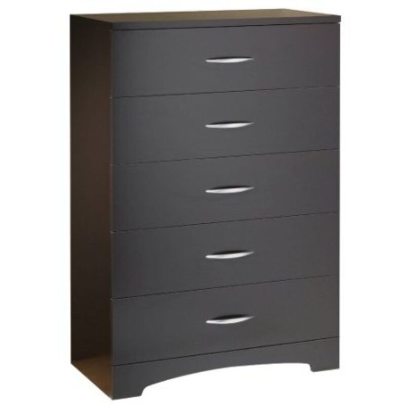 Hivvago Modern 5 Drawer Bedroom Chest in Chocolate Finish