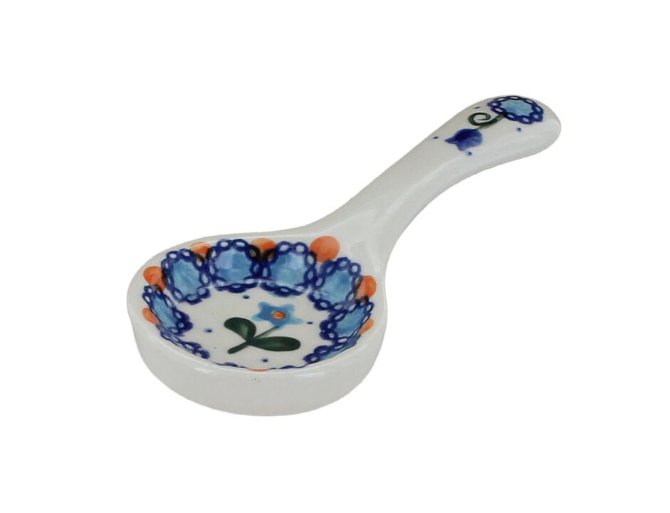 Blue Rose Polish Pottery Garden Butterfly Candle Holder