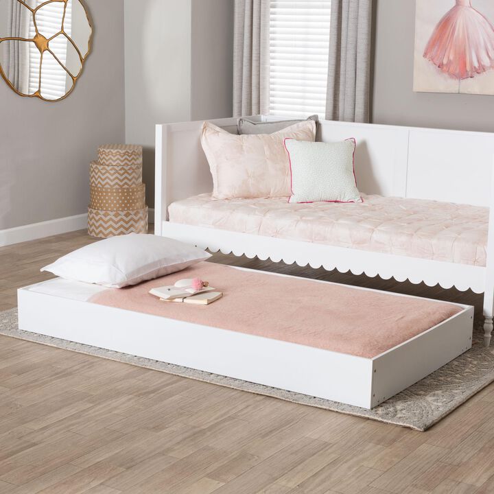 Baxton Studio Roni Modern White Wood Twin Trundle
