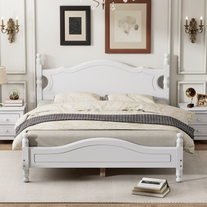 Merax Vintage Wood Platform Bed Frame