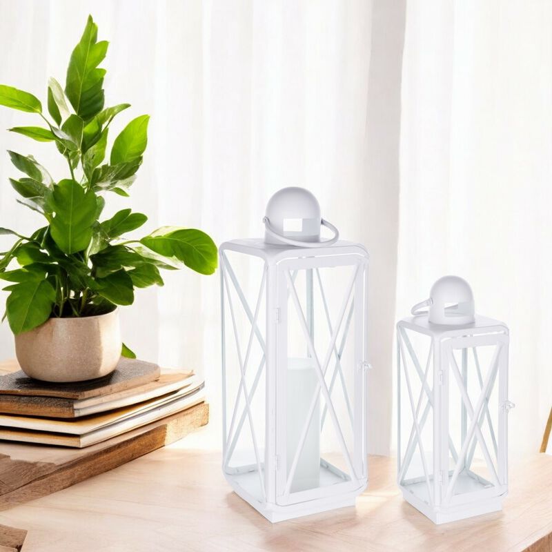 Set of 2 Lanterns for Stylish Indoor and Outdoor Lighting
