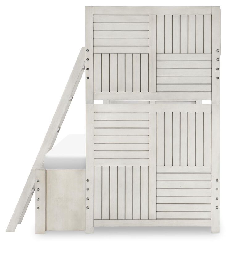 Summer Camp Twin Over Full Bunk Bed in Stone Path Gray
