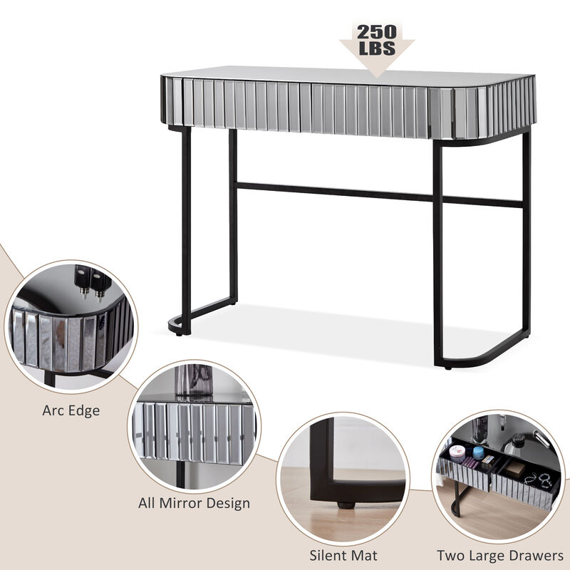 Merax Makeup Vanity Table with Stainless Steel Base