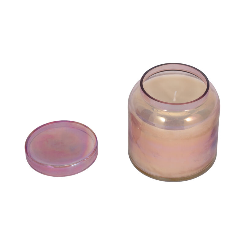 4" 21 Oz Jasmine Luster Lidded Candle, Pink