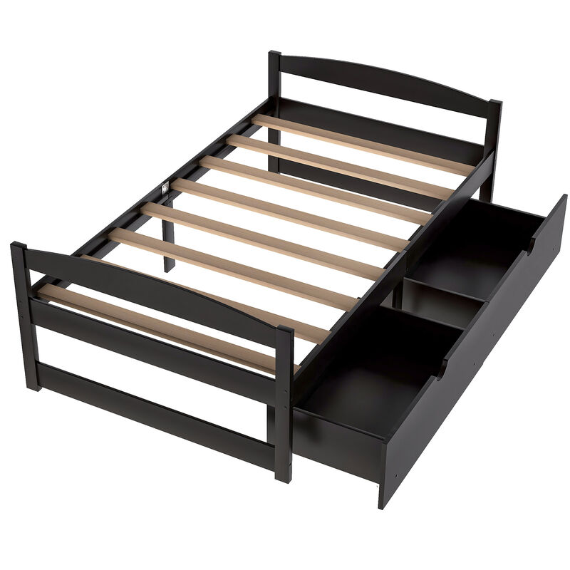 Merax Simple Style Platform Bed with Drawers