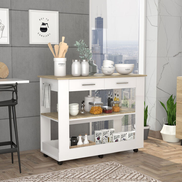 Streamdale Cala Kitchen Island 46" with Casters and Drawers