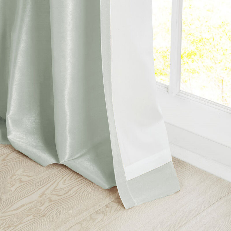 Gracie Mills Elroy Twist Tab Lined Faux Silk Window Curtain Panel - 50x108"
