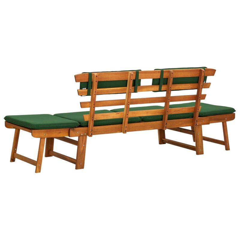 vidaXL Garden Bench with Cushions 2-in-1 74.8" Solid Acacia Wood