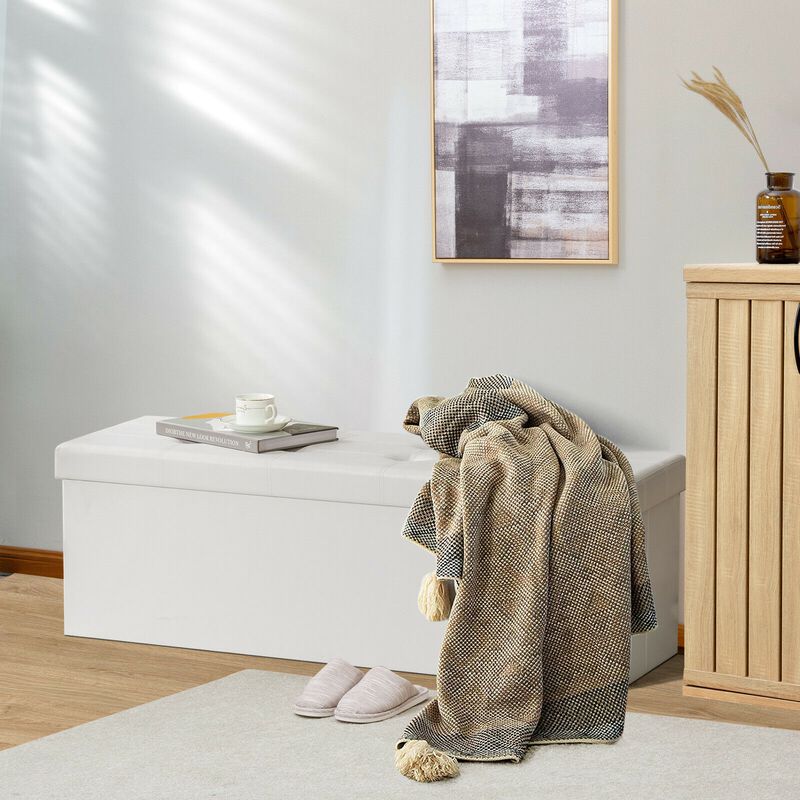 Large Folding Ottoman Storage Seat