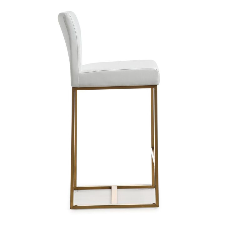 Belen Kox Contemporary White and Gold Steel Counter Stool (Set of 2), Belen Kox