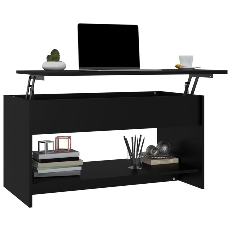 vidaXL Coffee Table Black 40.2"x19.7"x20.7" Engineered Wood