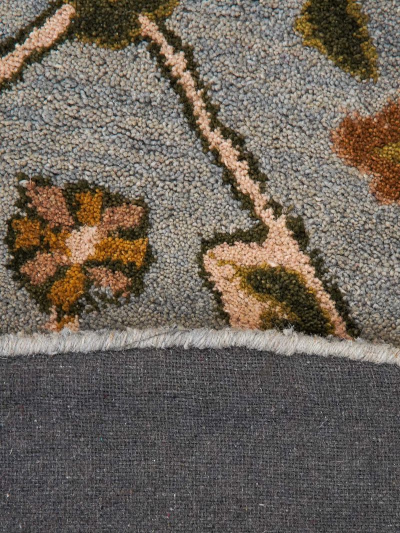 RUGSOTIC CARPETS HAND TUFTED WOOL ECO-FRIENDLY AREA RUGS  - 8'x8', Round Shape, Blue & Green, Classic Oriental Traditional  Design, High Pile Thick Handmade Anti Skid Area Rugs (K00503)
