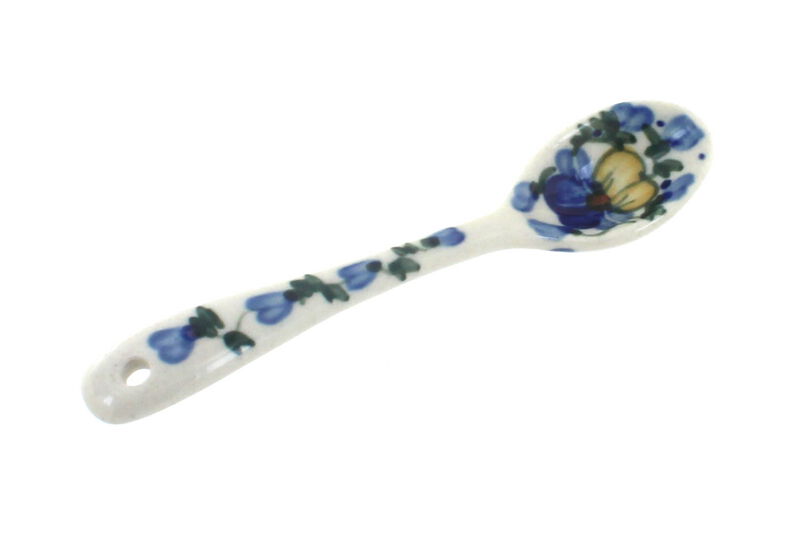 Blue Rose Polish Pottery Sugar Spoon