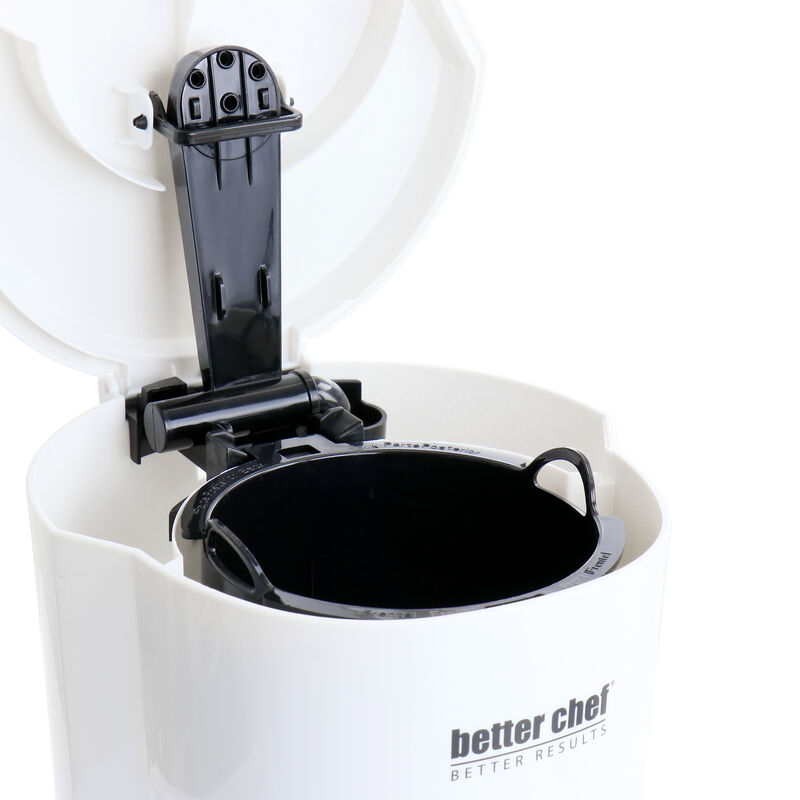 Better Chef 4 Cup Compact Coffee Maker in White with Removable Filter Basket