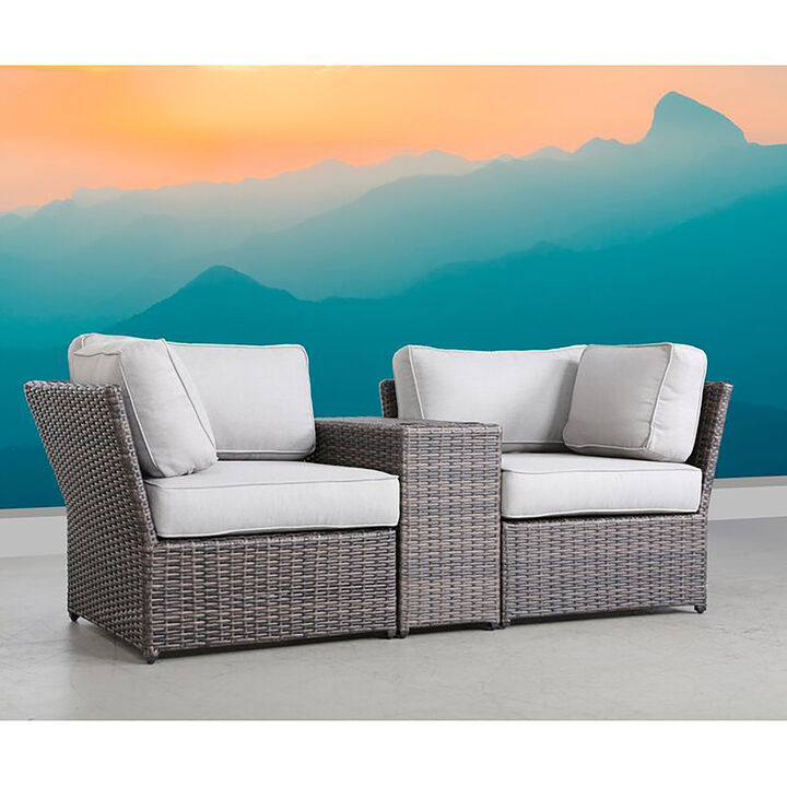 Living Source International Wicker Fully Assembled 2 - Person Seating Group with Cushions New